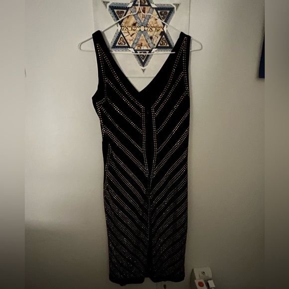 SOLD- Party Dress with Sequins, Navy dark blue and gold 💕 - Picture 3 of 10